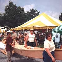 Family boat building at the Wooden Boat Show