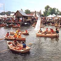 Family boat building at Chesapeake Bay Maritime Museum, simply messing around in boats.